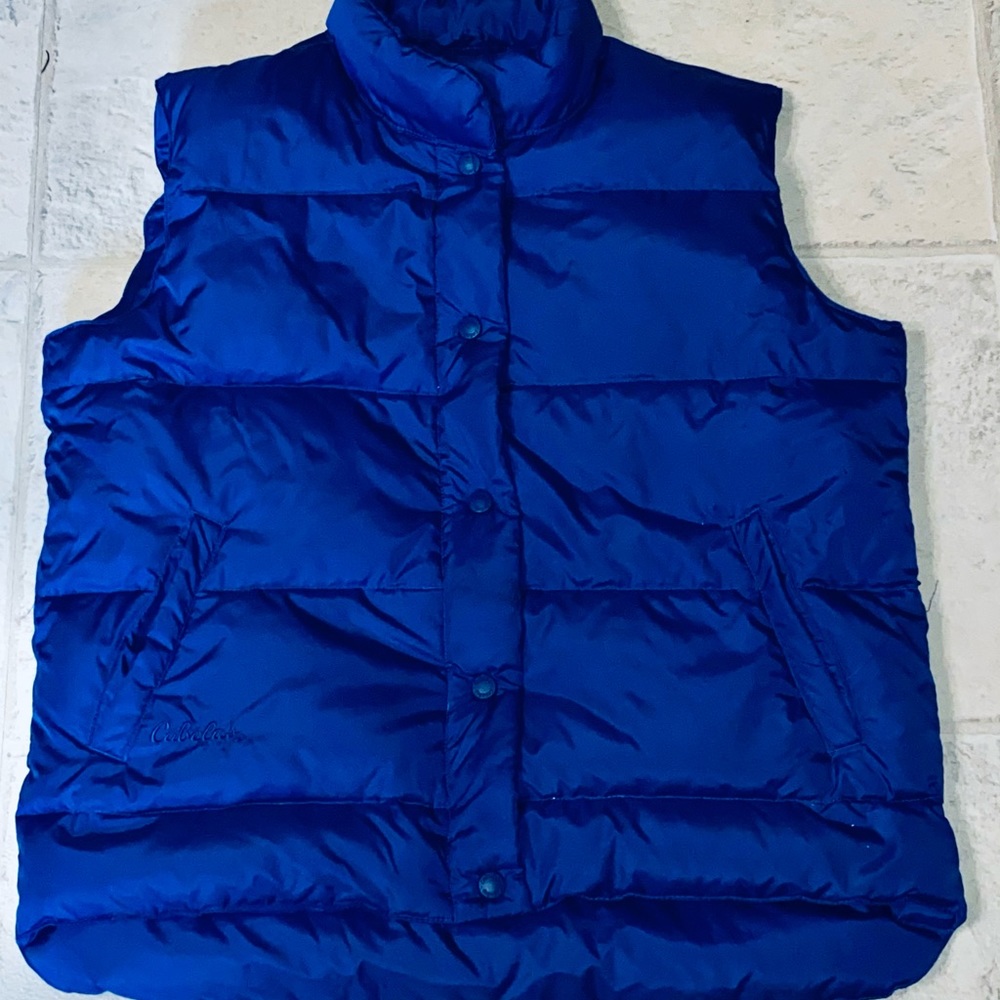 Cabelas Goose Down Women’s Vest Blue Medium